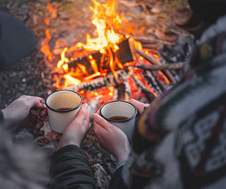 glamping fireside